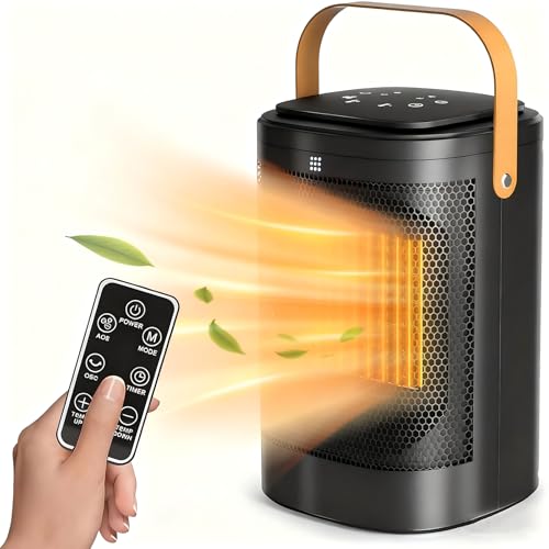 【令和六年】セラミックヒーター 小型 暖房器具 電気ストーブ ヒーター 小型 省エネ 電気ファンヒーター 2段階温風切替 低温750W/高温1500W ファンヒーター 70°自動首振り タイマー機能 静音 ACS負イオン空気洗浄機能 ECO恒温モー 過熱保