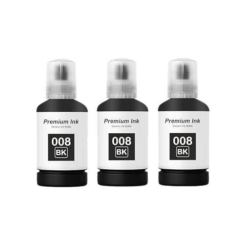 Image of Duplex DTC 008 Black Refill Ink for Epson L6460 /L6490 /L6550 /L6570 /L6580 /L11160 /L15150 /L15160 Printer (008 Black Ink 3 Pcs)
