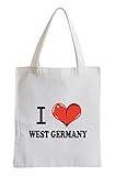 100% Made in Germany I love West Germany Fun Jutebeutel