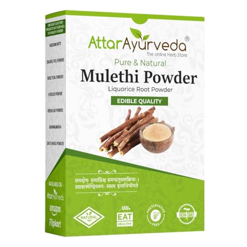 Attar Ayurveda Pure & Natural Mulethi Powder For Skin Whitening, Licorice Pow...