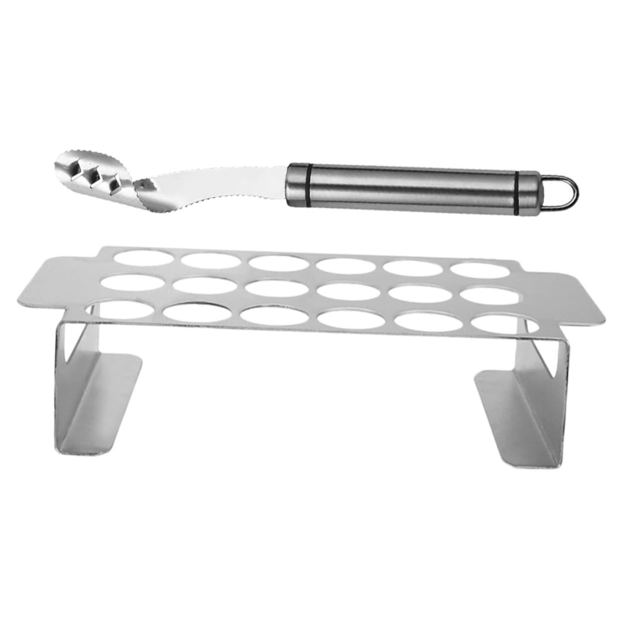 Soporte con Acero de Pimienta Parrilla Inoxidable para Descorazonador Herramienta Multifuncional Barbacoa y Cocina, Adecuado para Muslos de Pollo