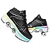 Scarpe con ruote pattini luminosi a LED pattini a rotelle regolabili a 4 ruote nascoste per scarpe sportive da corsa con cui giocare per uomini donne e bambini