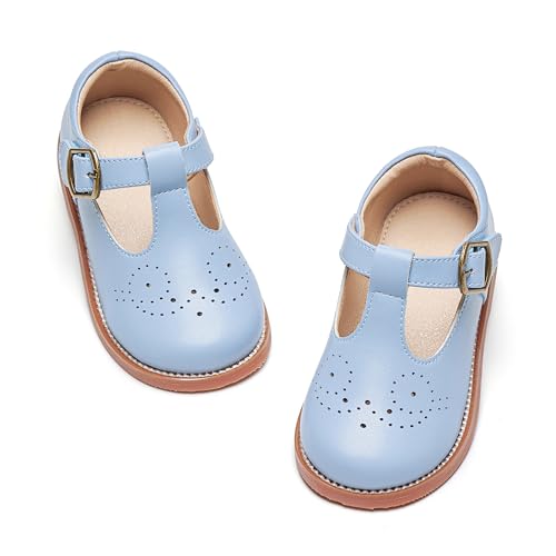 Image of GINFIVE Toddler Girls Dress Shoes Little Kids Flats School Mary Janes Shoes