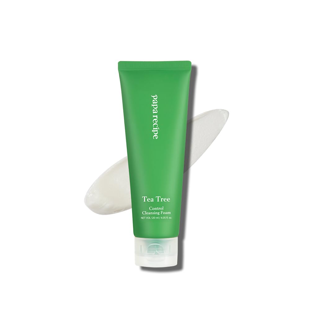 Tea Tree Control Cleansing Foam(4.05fl oz/120ml) - Soothing & Hydrating Foaming Face Cleanser, Gentle Exfoliating BHA, Oil Control, Sensitive, Acne-Prone Skin Friendly, Korean Face Wash