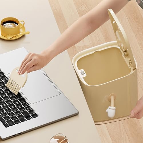 Mini poubelle de bureau compacte avec couvercle bouton poussoir anti odeur