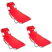 Ostrich Chaise Lounge Folding Portable Sunbathing Poolside Beach Chair 3 Pack