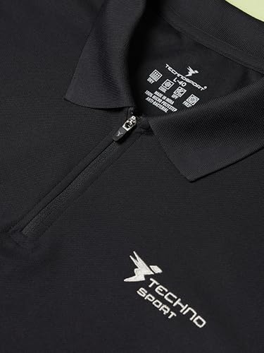 Image of TECHNOSPORT Men's Slim Fit Full Sleeve Polo T-Shirt with Collar, MATPIQ Quick Dry Moisture Wicking Polo Tee for Gym Sports Golf and Casual Wear