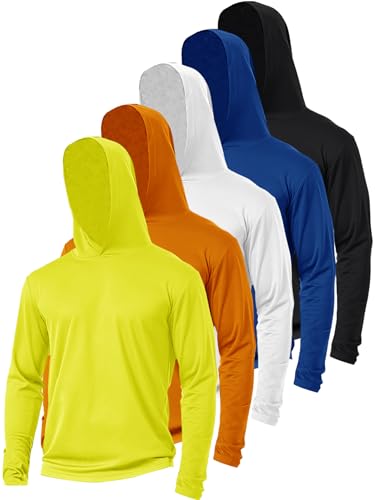 Recopilación de Ropa de Balonmano americano para Hombre Top 5. 45 Paquete de 5 sudaderas con capucha de protección solar para hombre, camisetas de manga larga con rayos UV, secado rápido, ligeras, para trabajo, atletismo, para verano,...