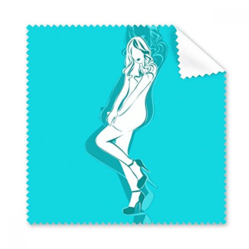 Chiffon de nettoyage pour lunettes et écran bleu avec motif femme beauté 5pcs