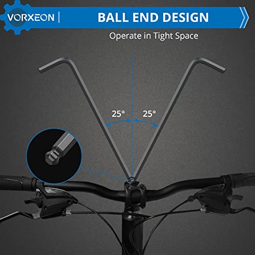 Vorxeon 9Pcs Allen Wrench Hex Key Set, Metric Long Ball End Allen Key Set L-Key With Visible Coding For Bike Motorcycle Repair Furniture Assembly Household Diy (1.5Mm-10Mm) #TOP4