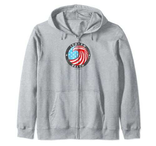 Jensen Beach, FL Summertime Patriotic 4th Pride Surf Sudadera con Capucha