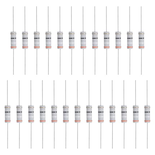 sourcing map 25 Pcs 39 Ohm Resistor, 3 Watts 5% Tolerance Metal Oxide Film Resistor Axial Lead, Flame Proof for DIY Electronic Projects Circuits Experiments