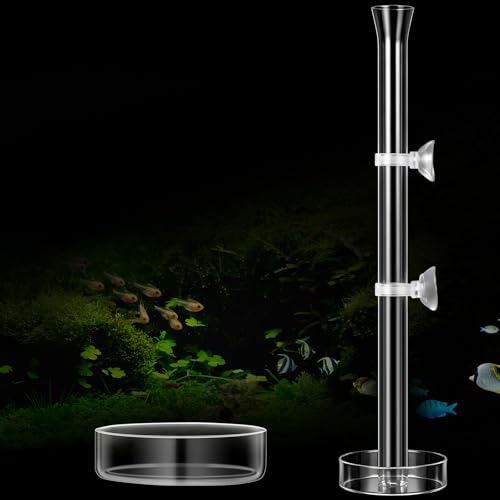 Image of CHENGU 3 Pieces Shrimp Feeding Tube and Dish Set, 12 Inch Glass Shrimp Feeder Tube and 2 Aquarium Dish Bowl Fish Tank Feeding Supplies for Fish Tank Aquarium