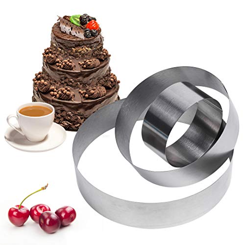 Meichu Round Cake Ring Set, Cake Mold 4/6/ 7.8 Inch,Stainless Steel Baking Mold, Set Of 3 #TOP8