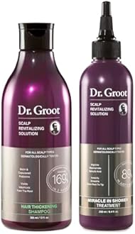 Dr. Groot Thickening Shampoo & Scalp Treatment Set for Hair Loss – Clinical Results with Biotin and Rosemary for Hair Thinning, Shedding, Scalp Repair and Treatment