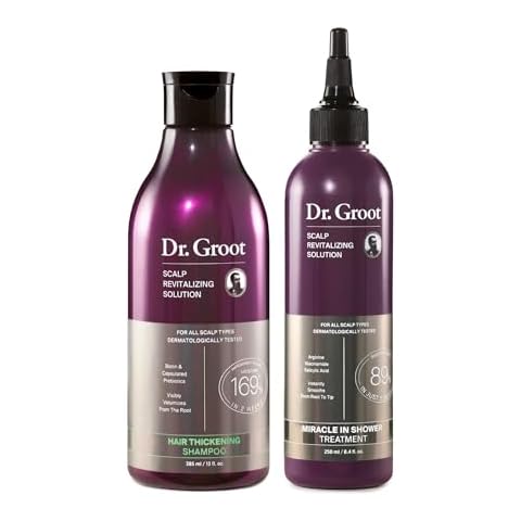 Dr. Groot Scalp Revitalizing Solution Regrowth Bundle for Hair Loss, Korean Hair Care, Hair Thickening Shampoo & Miracle In Shower Scalp Treatment Set for Thinning, Dry, Frizzy Hair Cover