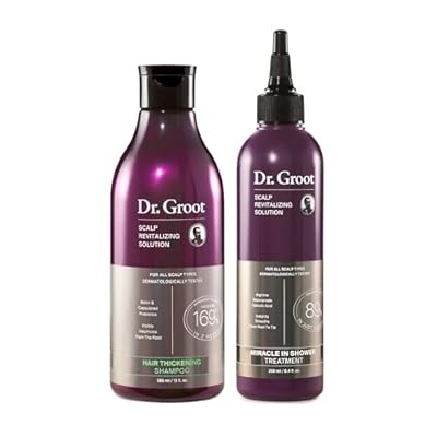 Dr. Groot Thickening Shampoo & Scalp Treatment Set for Hair Loss Clinical Results with Biotin and Rosemary for Hair Thinning, Shedding, Scalp Repair and Treatment