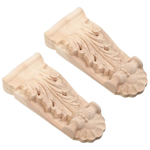 Ménsulas de madera tallada de 4.33x1.88 pulgadas para columnas de salón pack de 2