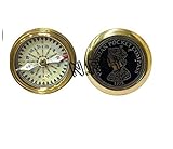 Matériau : laiton Boussole nautique plate en laiton finition laiton style victorien 1875