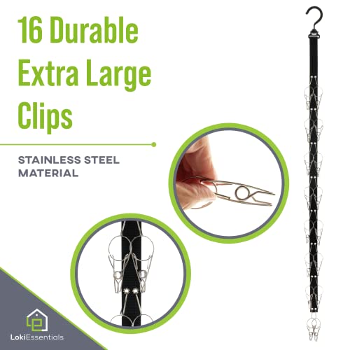 LokiEssentials-Hat-Organizer-Holder-Rack-for-Closet-Rod-2-Pack-Easy-Hat-Storage-Hangers-for-Baseball-Cap-16-Large-Premium-Clips-for-Ball-Golf-Caps-Beanies-Sports-Cap-Organization