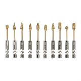 10 Stück 1/4 Zoll Hartmetall-Frässtifte Set für Metall und Holz Handwerk mit Sechskantschaft, Polier-, Schleif-, Schnitz- und Entgratwerkzeuge