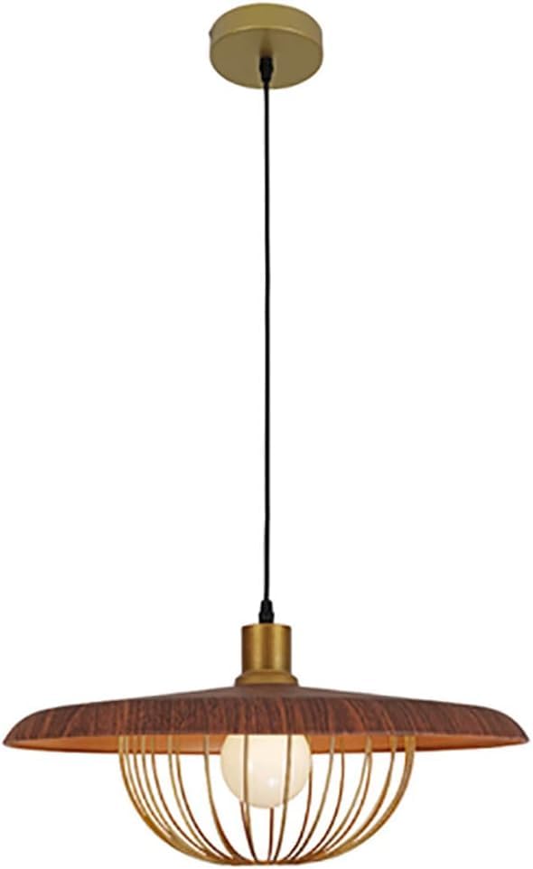 Suspension en métal rétro QTHWB lustre plafonnier et abat-jour cage noir évidé