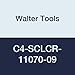 Walter Tools C4-SCLCR-11070-09 Tool Steel Boring Bar, Right Hand, 0.787" Minimum Bore Diameter, 1.85" Maximum Bore Depth, 2.756" Length