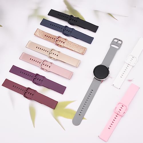 20mm 22mm Silicone Watch Strap for Women Men, Quick Release Replacement Strap with Stainless Steel Buckle Sport Watchbands Wrist Straps, smart watch wristband (20mm, White) - Image 6