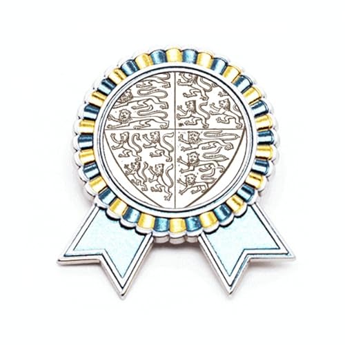 Broche lion baroque noire et blanche taille M bijou de veste métal rétro tendance