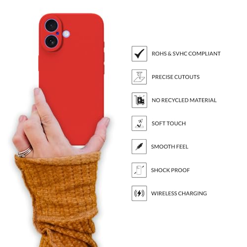 Image of SPRIG Compatible with iPhone 16 Premium FlexTone (TPU) Back Cover Drop Tested Shock Proof Mobile Case for Men, Women, Boys and Girls with Camera Protection (Red)