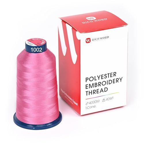 Image of Poolin Polyester Machine Embroidery Thread 4000M 40WT Bubblegum Pink 1002 | Smooth Feeding with Stable Tension for Clean, Consistent Stitching on Home and Commercial Embroidery Machines