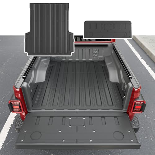 Xipoo Bed Mat Tailgate Mat Compatible with 2020-2025 Jeep Gladiator JT Cargo mat Truck Bed Mat Replacement for 2020-2025 Jeep Gladiator JT Accessories(Truck Mat+Tailgate Mat)