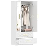 CIERRE SUAVE Y SILENCIOSO: Las bisagras de cierre suave del armario permiten que las puertas se cierren sin golpes bruscos ni ruidos. Evitan pellizcos y resultan ideales para organizar tu ropa incluso de noche sin molestar a nadie en casa