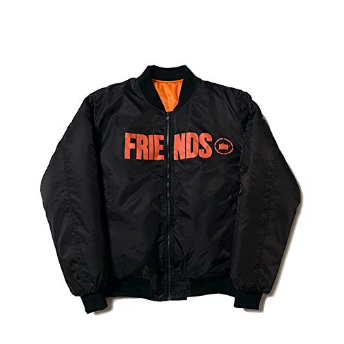 Keren Men's Friends V Thick Jacket European and American Street - Chaqueta cálida negro M