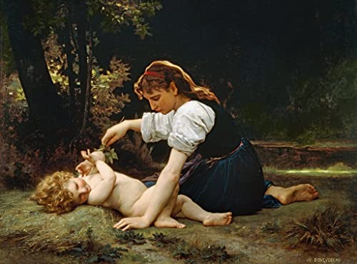 Affiche toile une Bretonne Bouguereau portrait décoration murale grand format 60x90cm