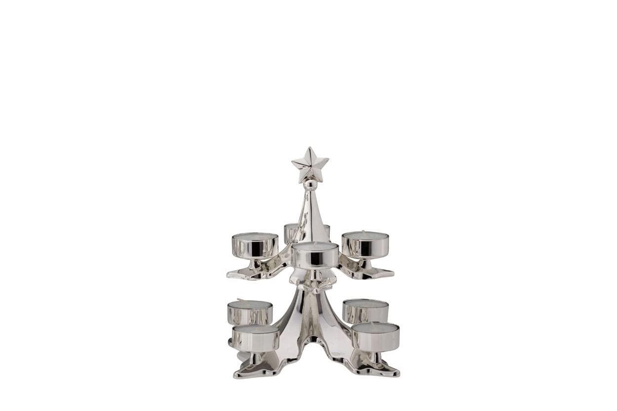 Teelichthalter Christbaum für 8 Teelichter H 20,0cm versilbert