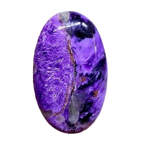 Charoite naturelle d'exception en cabochon ovale, gemme haut de gamme pour joaillerie