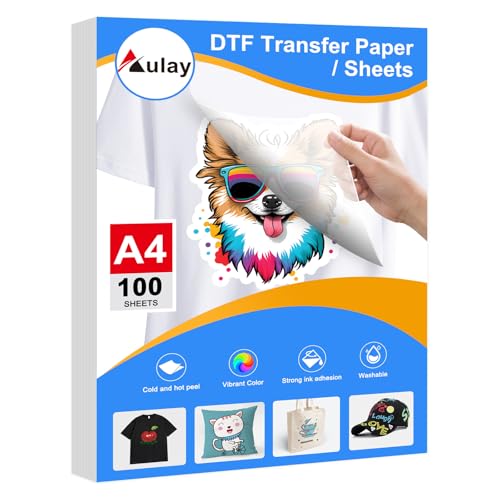 DTF Transfer Paper - A4,100 Sheets, 8.3" x 11.7", DTF Heat Transfer Paper,Cold Peel,for Inkjet Printer DTF Ink Printer 1390 1800 8550 XP15000 for DIY T-Shirt,Bag,Cup,Eco-Friendly and Biodegradable