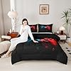 Erosebridal Gaming Comforter Set Twin Size for Boys Kids Game Room Decor Video Game Gamer Comforter Man Teens Bedroom Gamepad Bedding Set All Season,Black Blue Red #3