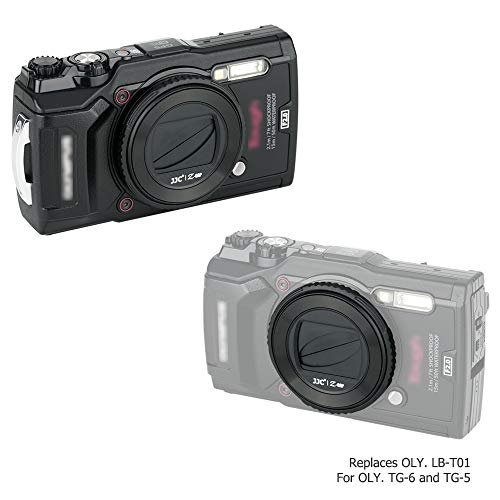 Jjc Lb-T01 Lens Cap Cover Protector For Olympus Tg-6 Tg6 Tg-5 Tg5 Tg-4 Tg4 Tg-3 Tg3 Tg-2 Tg2 Tg-1 Tg1 Tough Waterproof Camera, Rotate To Open Or Close Leaves, Made Of Abs Materials - Black #TOP4