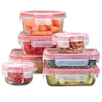 Pyrex Freshlock (7-Pack) Glass Food Storage Containers Set, (1, 2, 4 Cups) Airtight & Leakproof Plastic Locking Lids BPA-Free, Meal Prep Containers Set, Freezer Dishwasher Microwave Safe