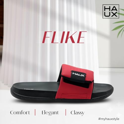 Image of HAUX Men's Classic Ultra Soft Sliders, Comfortable, Lightweight, Stylish, Anti-Skid, Waterproof, Everyday Flip Flops for Gents and Boys