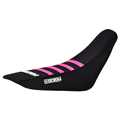 Enjoy Mfg Seat Cover - Compatible Fit for 2003-2013 CRF50 CRF 50 CRF50F XR50 XR 50 - #106 (All Black/Pink Ribs)