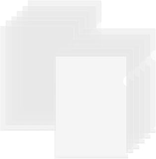 ViVin 36-Pack Sturdy Clear Folders for Documents, L-Type Plastic Clear File Folder, Letter/A4 Size, for School Home & Office (Clear White)