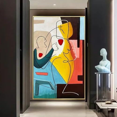 Affiche murale scandinave 60x90 cm avec texture abstraite colorée pour salon