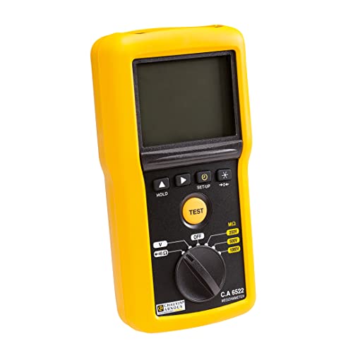 chauvin arnoux ca6522 test equipment mégohmmètre, digital, 250 v 500 v 1000 v dc, cat iv