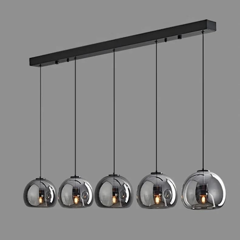 Éclairage d'intérieur suspendu LED salon moderne lustre noir blanc froid 5 têtes