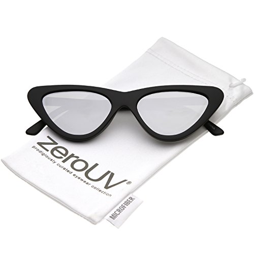 Image of zeroUV Women's Small Thick Neutral Colored Flat Lens Cat Eye Sunglasses 51mm