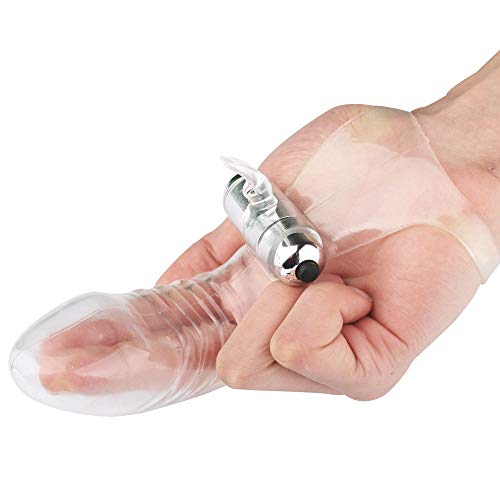 Capa Para Dois Dedos Confeccionada Com Estimulador E Cápsula Vibratória Com 10 Vibrações 15 X 4,5 Cm