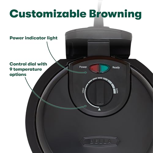 BELLA 17872 Waffle Maker, Aluminium, Black - 4